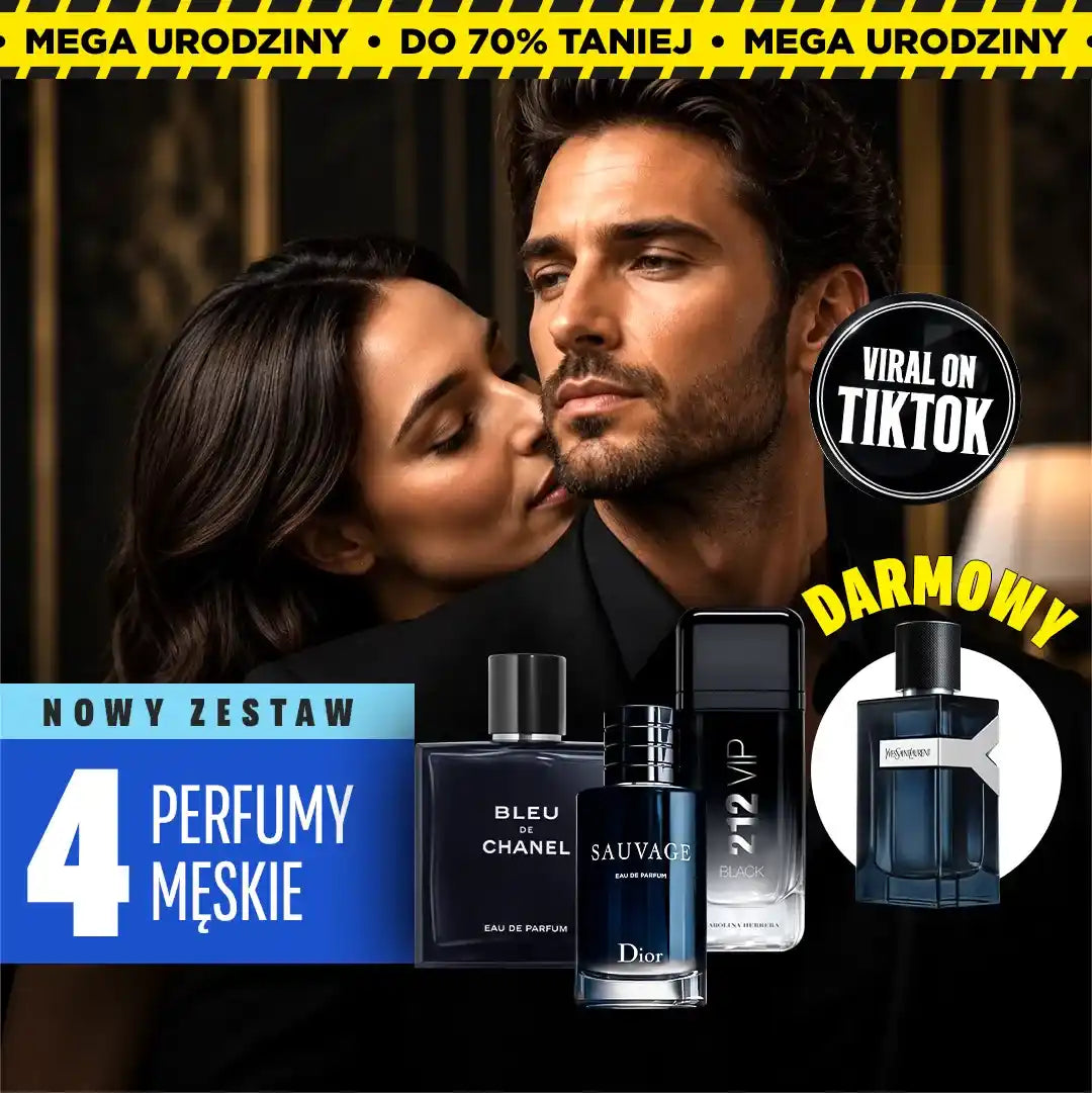 4 PERFUMY PREMIUM W CENIE 1! Zapłać za 1, a otrzymasz 3 + 1 GRATIS — Bleu de Chanel, Sauvage i 212 VIP Black po 100 ml każdy, a także YSL Y 100 ml GRATIS (perfumy tego lata)